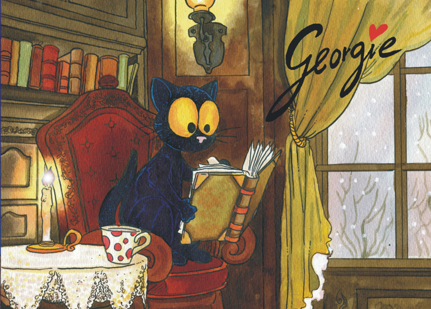Georgie lit un livre